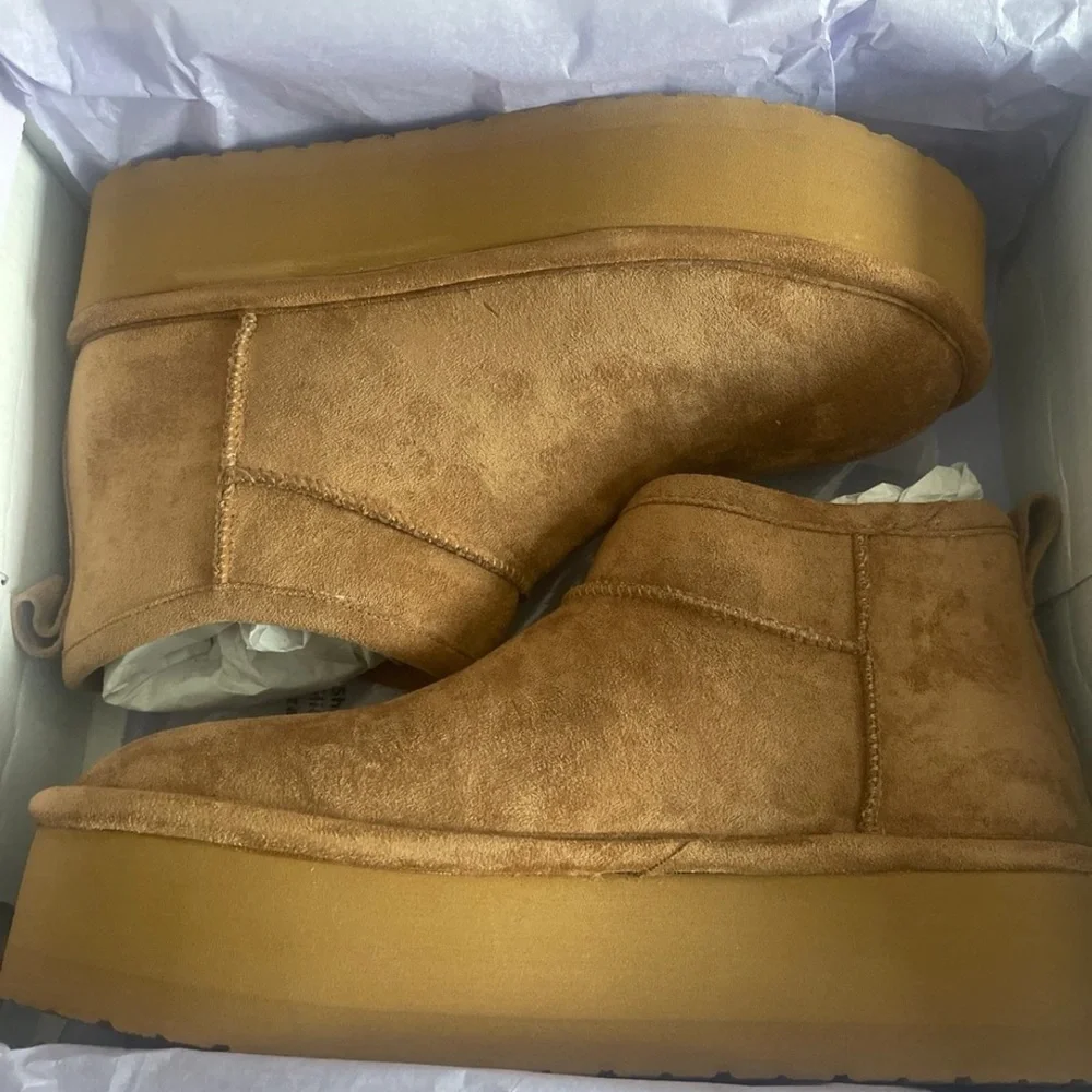 Madden Girl Tan Platform Ankle Boots